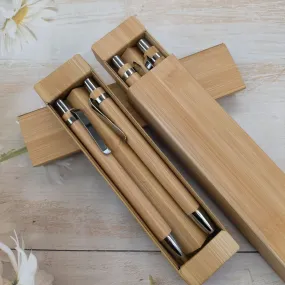 bamboo pen set with metal hooks