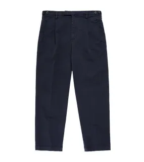 Navy Barena Masco Stino Cotton Trousers