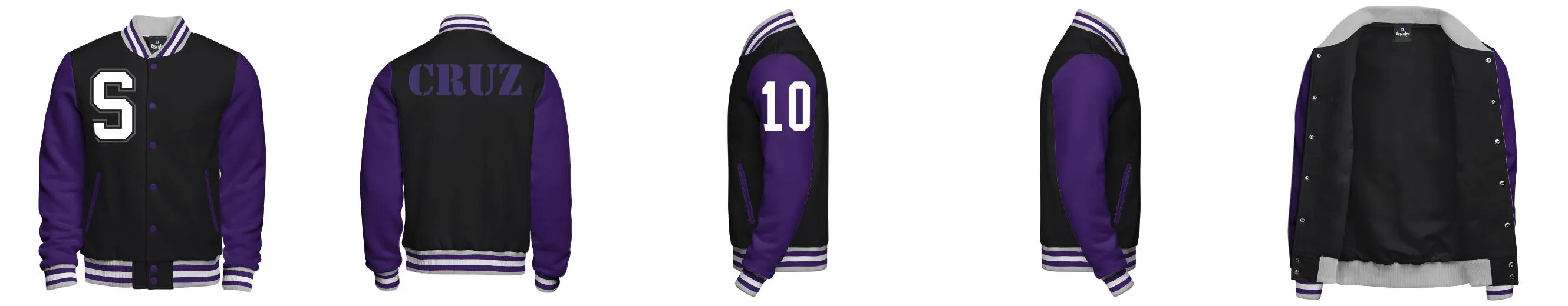 Cotton Fleece Varsity Jacket With No Lining