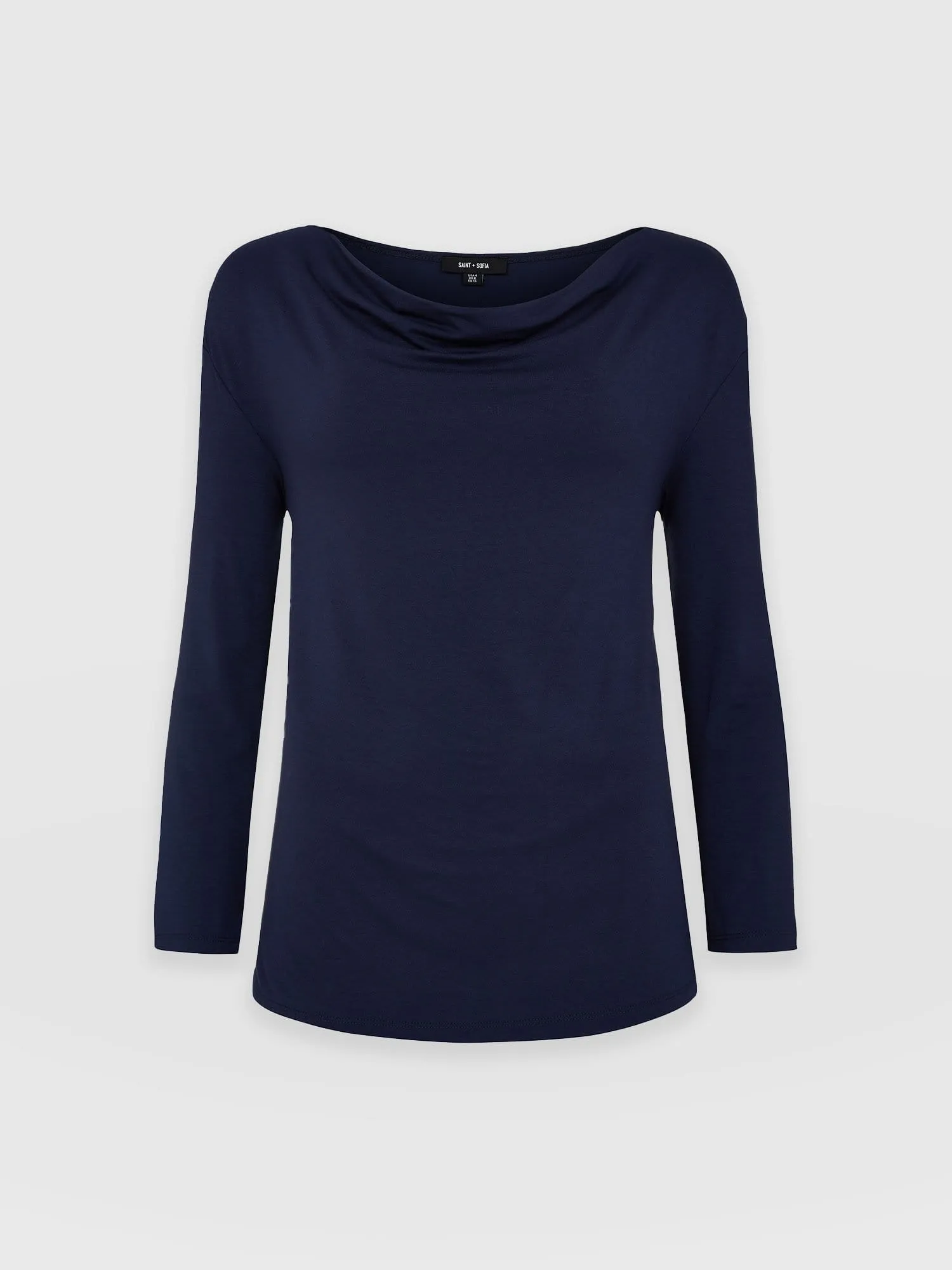 Cowl Neck Tee Long Sleeve - Navy