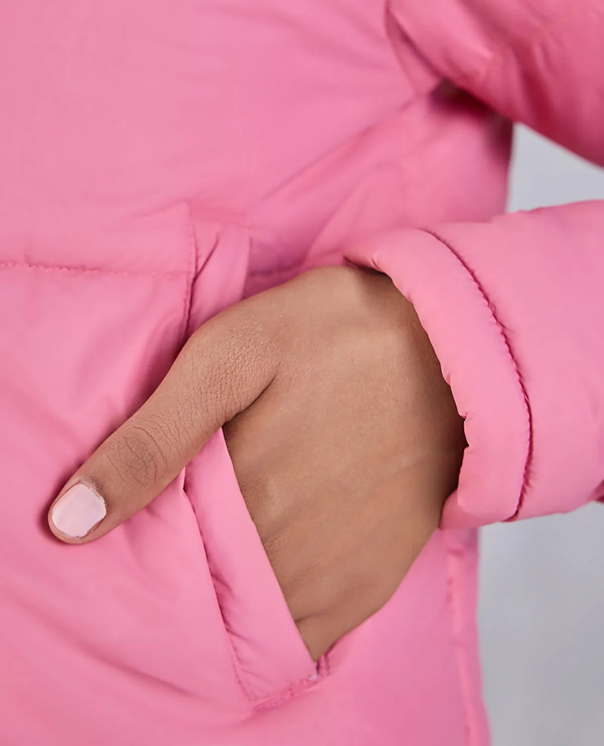 Cropped Puffer Jacket Pink