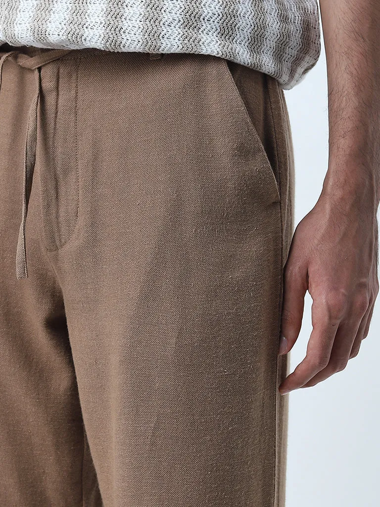 ETA Taupe Relaxed-Fit Mid-Rise Cotton Chinos