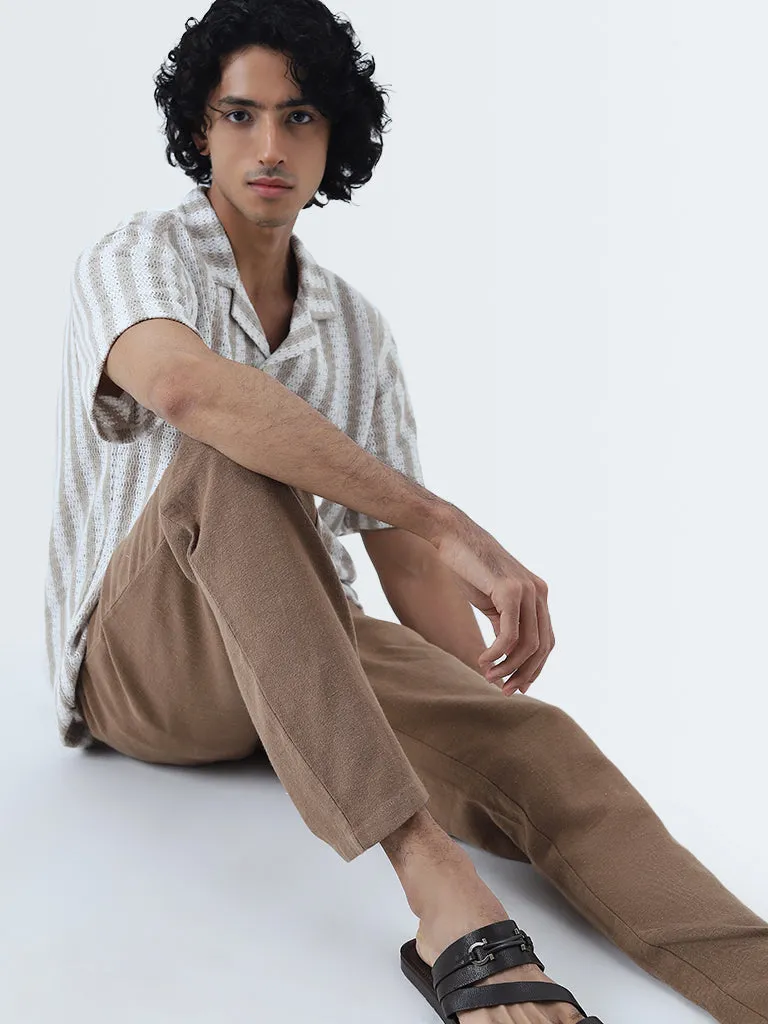 ETA Taupe Relaxed-Fit Mid-Rise Cotton Chinos