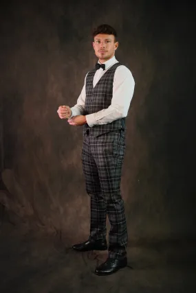 Grey Granite tartan trouser and waistcoat set