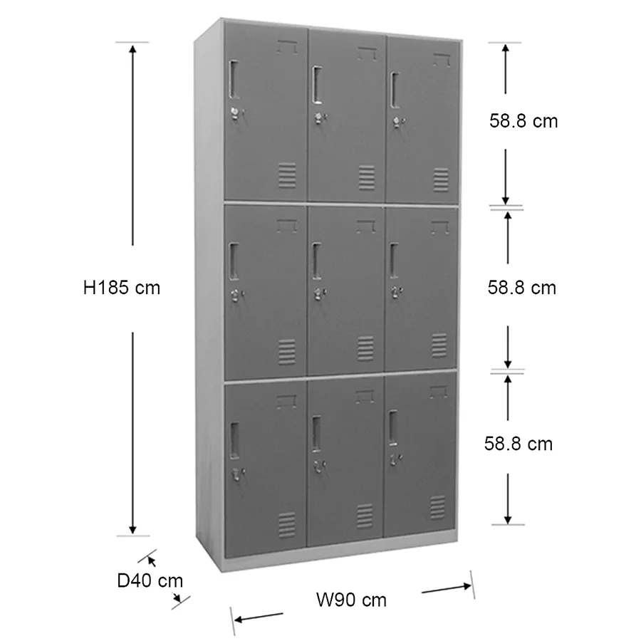 Hanley 9 Door Metal Locker