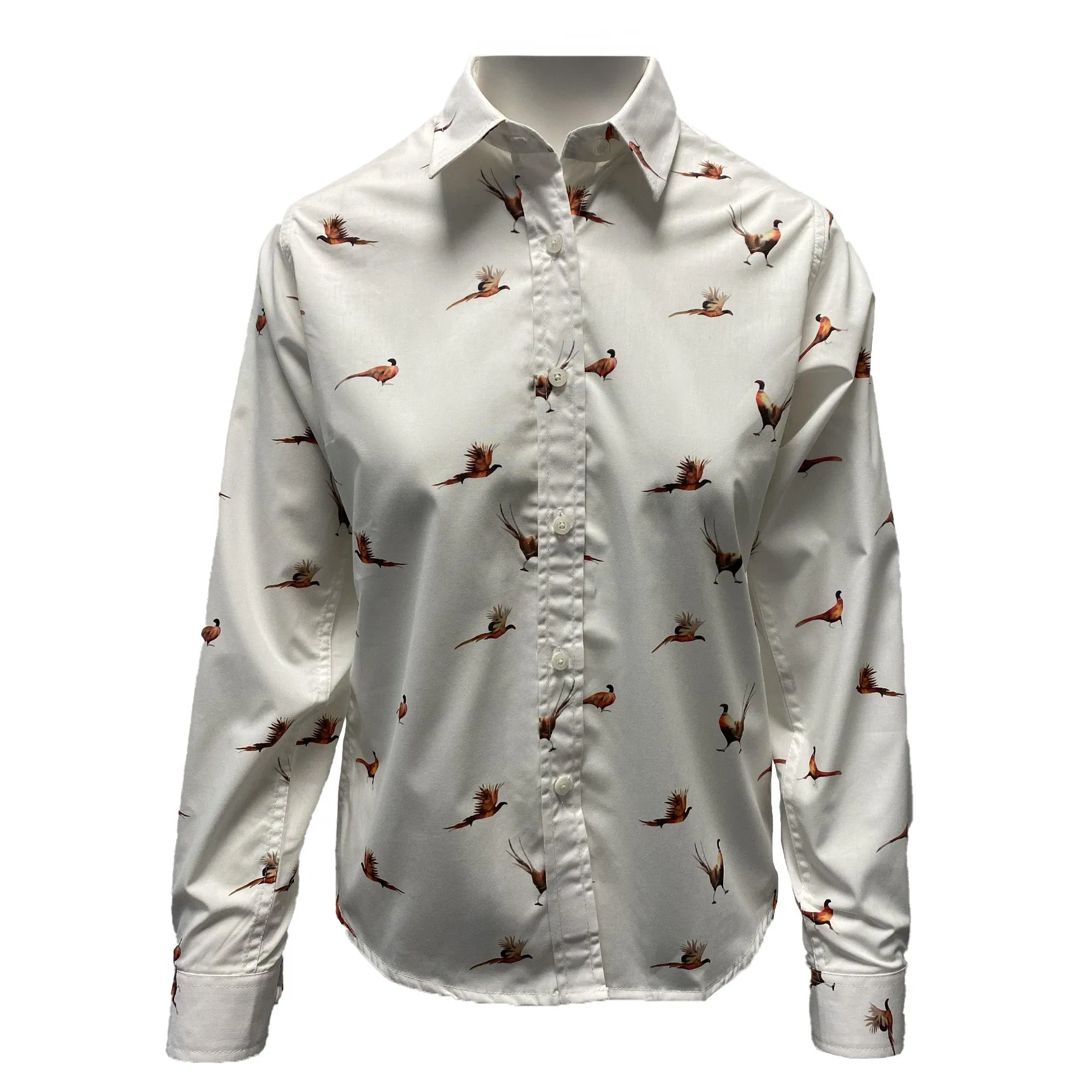 Hazy Blue Womens Long Sleeve Pheasant Shirt - Diana