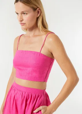 Linen Dina Top | Hot Pink