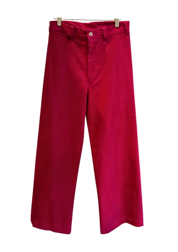 Red Pincord Sailor Pants