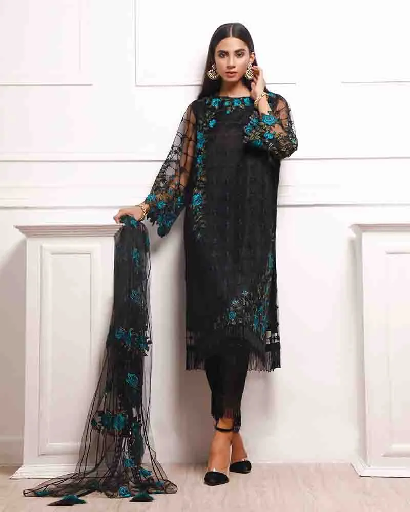 Viscose Net (Nel-20632) Unstitched 2 Pcs  (Shirt with Inner,Dupatta)