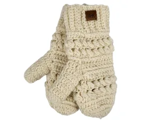 Wool Mittens, 100% Wool outside with Fleece Lining inside